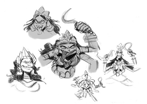 Some character design researches for our graduation film kali mata! I lost a lot of sketches it’s an