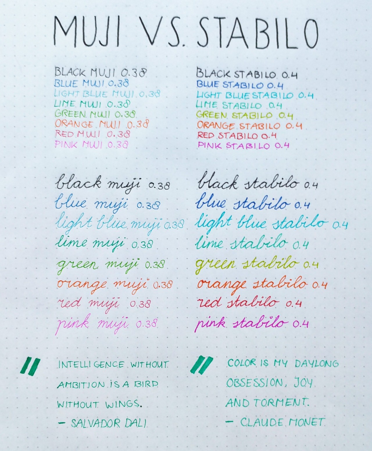 Muji pens [0.38] black/blue/red