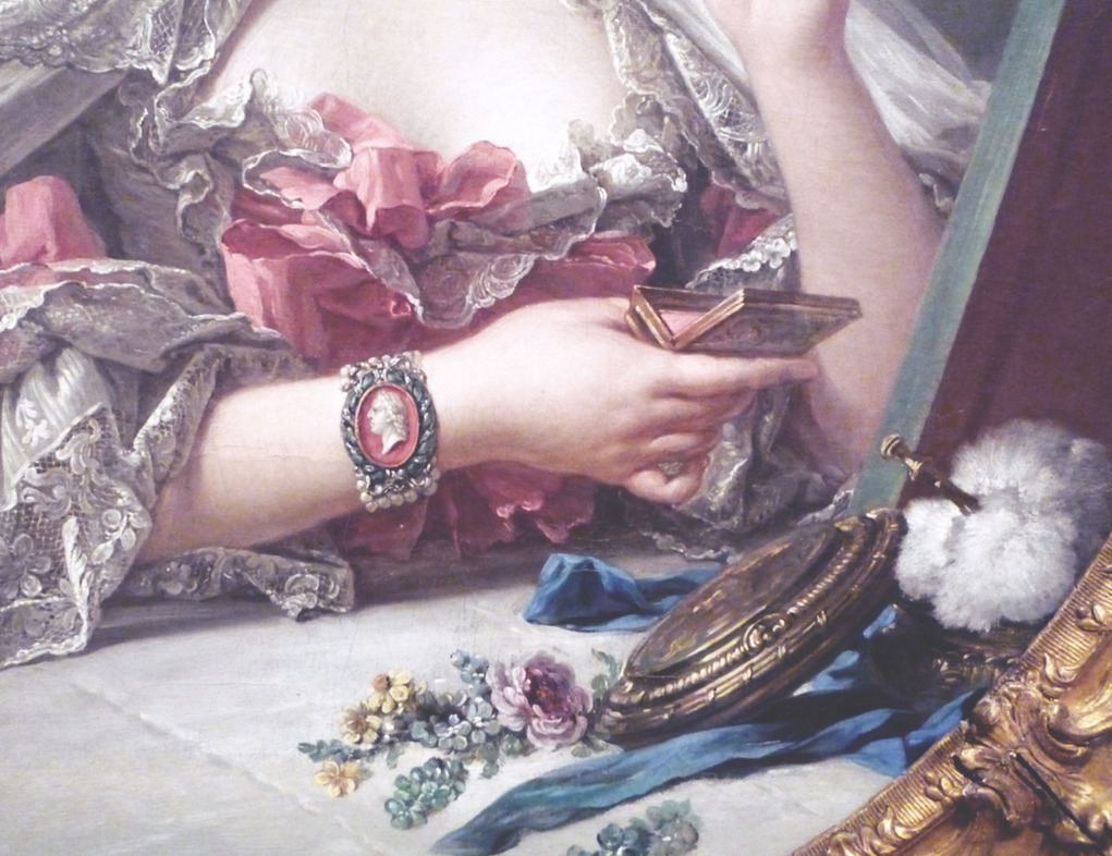 Madame de Pompadour applying â€œrougeâ€Â 