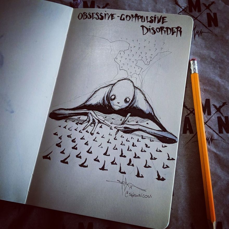 Mental Illness And Disorders Illustrations.