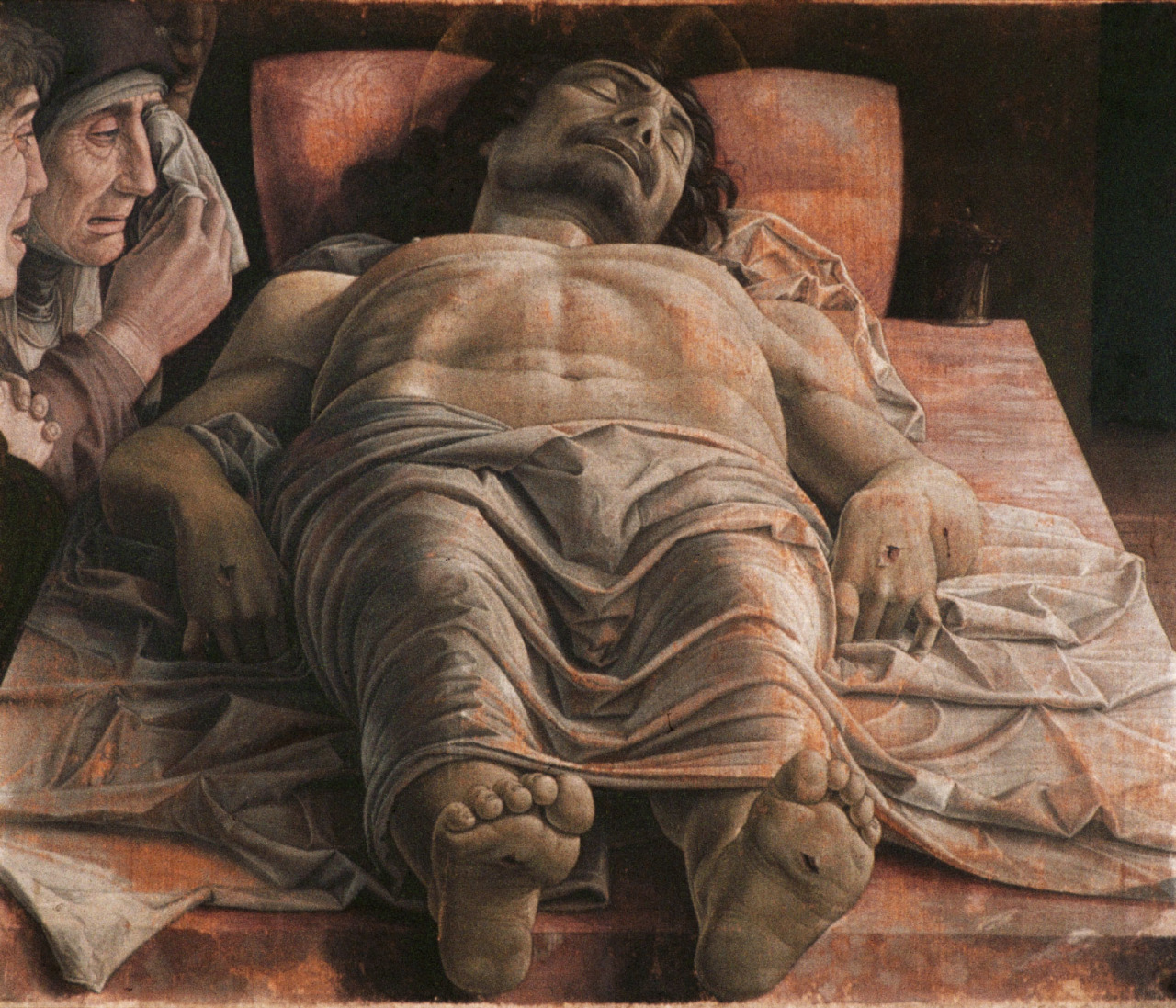 Andrea Mantegna
[Italian Early Renaissance Painter, ca.1431-1506]
The Lamentation over the Dead Christ, 1490
Tempera on canvas, 68x81 cm
Pinacoteca di Brera, Milan.