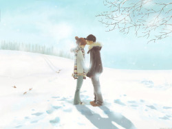 sonrizasqueocultantristeza:  snow kiss - Google Search on We Heart It - http://weheartit.com/entry/56576497/via/kiru_neko_chan_naik_nyuu