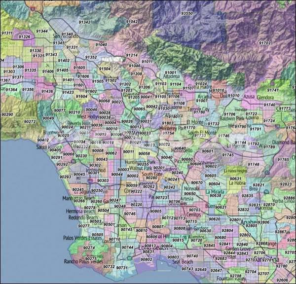 los angeles area zip code map Maps Maps Maps Los Angeles Zip Code Map los angeles area zip code map