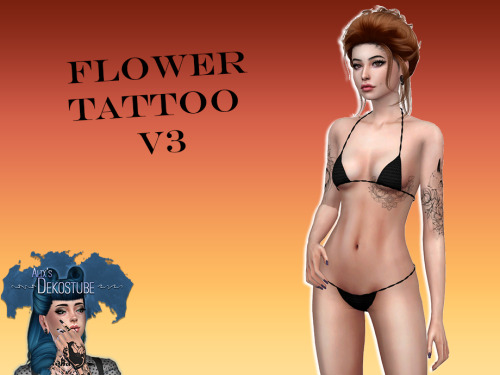Flower Tattoo V3⚫️  1 swatches⚫️  works with all Skins Tag me @alixdekostube and show me your pictur
