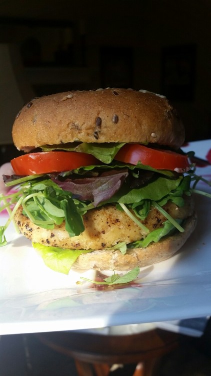 Kathy Patalsky’s New book has some great recipes. This is a sweet potato, cannellini bean burger coa