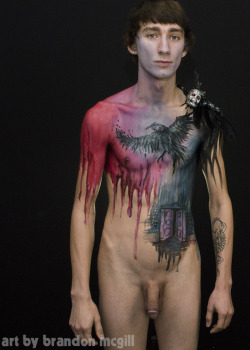 brandonmcgill:  “The Raven” by Brandon McGill featuring Jacob Michael White.A simple but pretty body painting. What do you think? 
