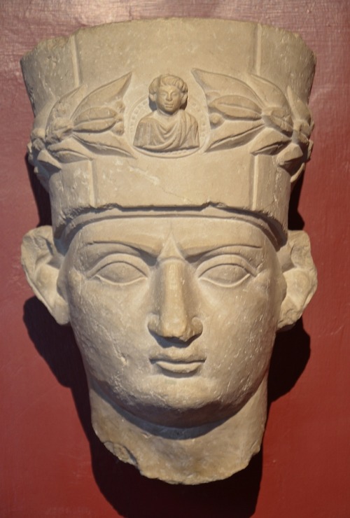 Funerary portrait sculpture of a priest from Palmyra.  Artist unknown; 2nd cent. CE.  Now 