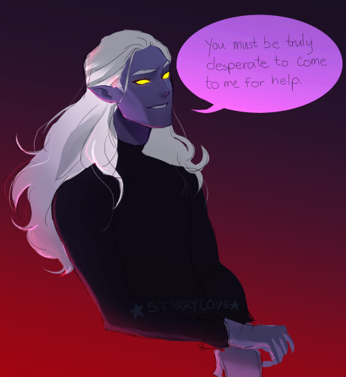 starrycove: Prince Lotor from the stream! I head-cannon him to be suave and cunning like loki ;w;