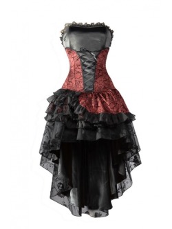 gothfinds:  Beautiful Red Corset High-Low