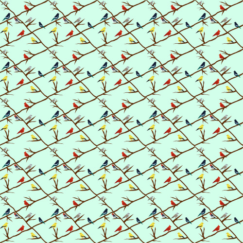 Retro birds patterns wallpaper Illustrated by me, according to a tutorial. If you like it, heart or 