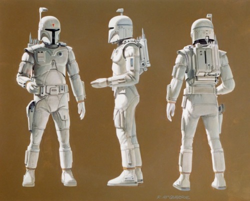 Screen-test footage (and Ralph McQuarrie concept art) of the original, all-white Boba Fett. Conceive