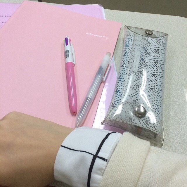 obaek:  gotta love my banana milk yellow &amp; baby cheek pink notebooks ♡