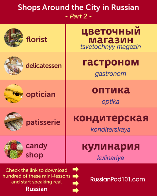 Shops Around the City in #Russian! PS: Learn Russian with the best FREE online resources, just click