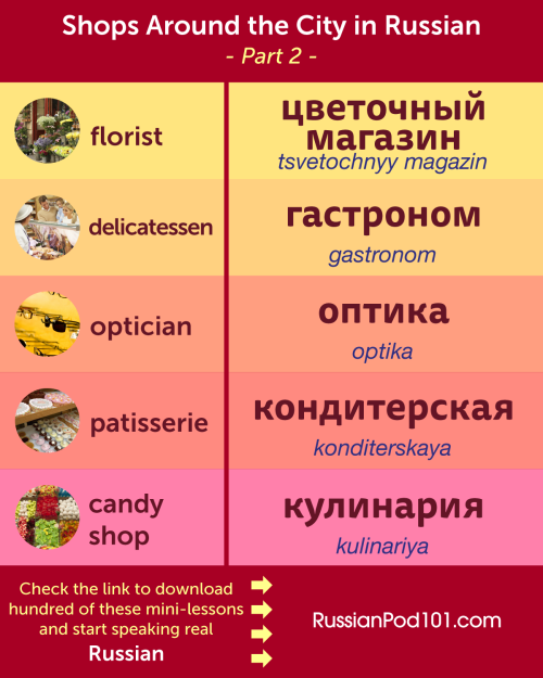 Shops around the City in #Russian - Part 2 PS: Sign up here to learn more about grammar, culture, pr