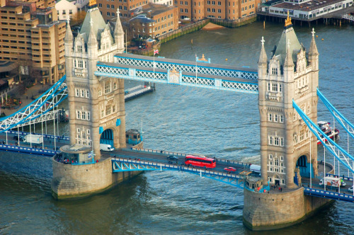 Tower Bridge from the Shard, London.