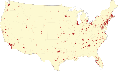 samiholloway:locusnegotium: samiholloway: mapsontheweb: America’s Urbanized Areas Look at all 
