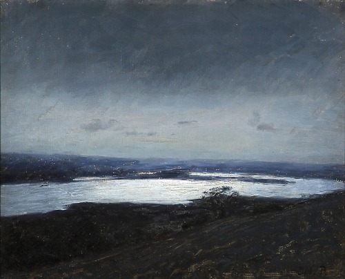 Moonlight from Langsø, Denmark     -    Julius Paulsen Danish,   1860-1940Oil on canvas