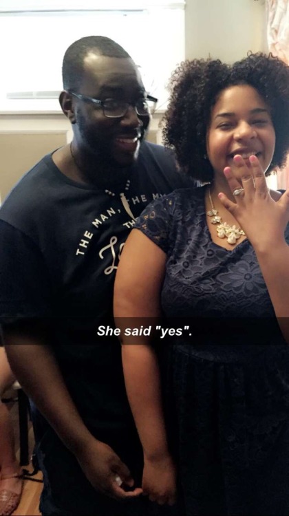 cap-kira:  tarynel:  bloomingjazmine:  blackraystyles:  To think…it all started with a simple message, and you happened to live 5 minutes from me. Today makes the day 5/28/2016 that I proposed, to the beautiful @dedicationsthekey. I love you. You said