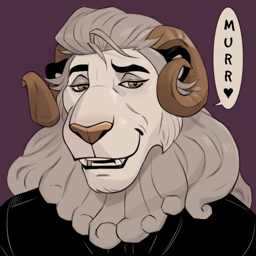 A Lion/Lamb OC avatar for my naughty Twitter acc based on smug megachurch priests and Elvis Presley!