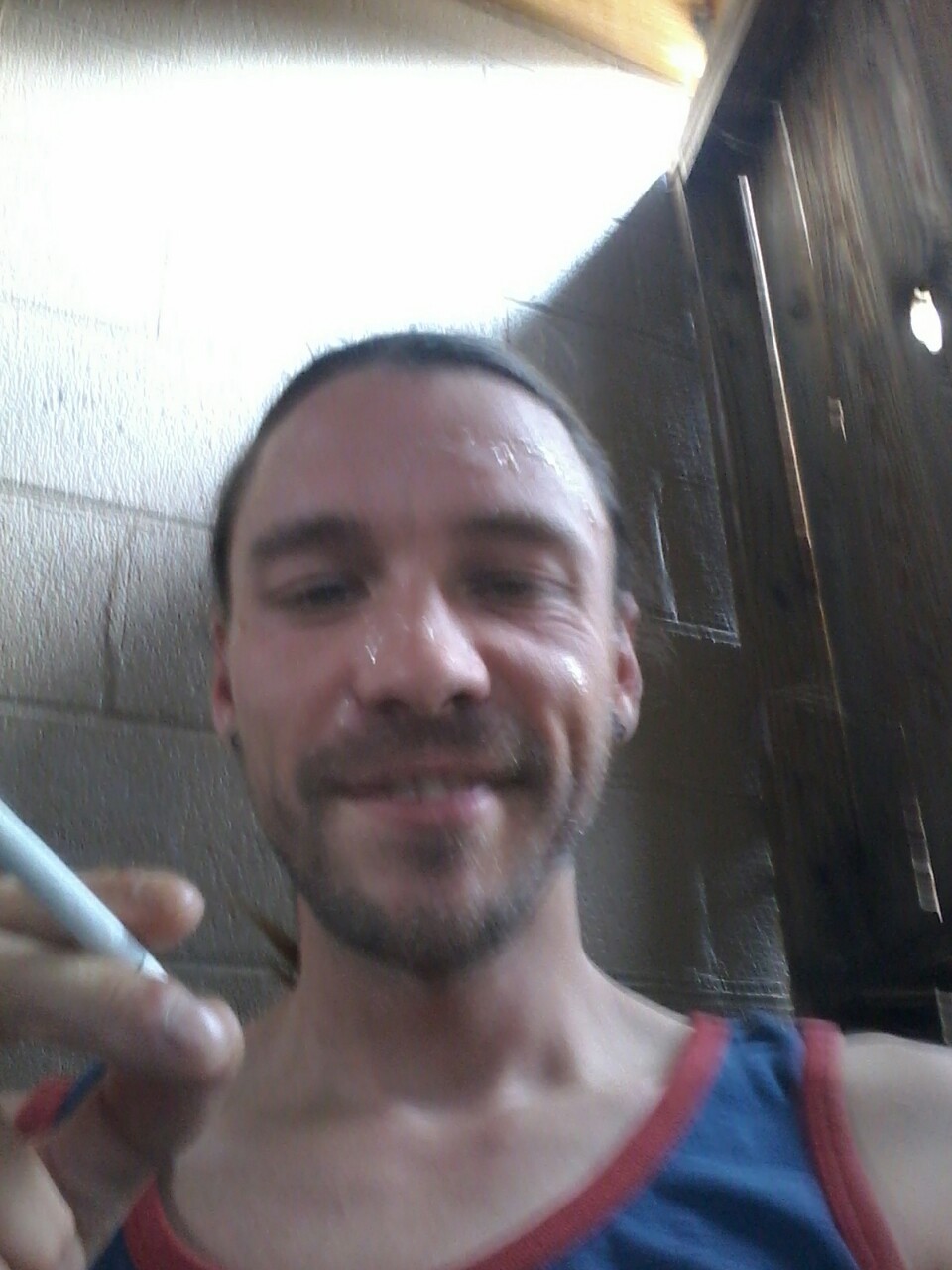tattootodd80:  Enjoying a smoke and stroking one out after finishing off the last