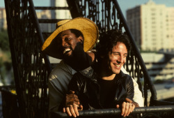 prominentmen:   BRUCE SPRINGSTEEN AND CLARENCE CLEMONS, 1978.   ©   LYNN GOLDSMITH     