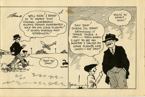 vculibraries:A little boy dreams of flying in this promotional comic strip by “Steve.”Edgar F. “Stev
