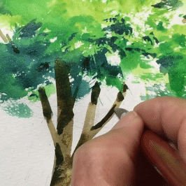 rpgnpc:A Simple Tree | 5MIN Watercolor Tipsby Watercolor by Shibasaki