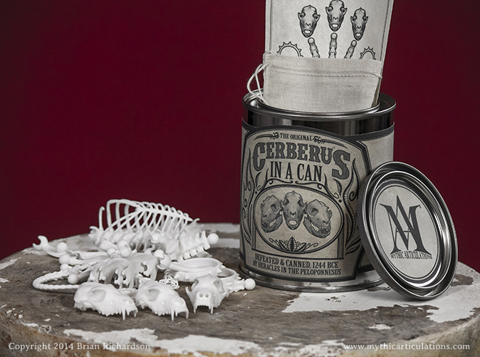 e-phemero:  Poseable “Cerberus in a Can” now available in our Etsy shop Someday