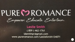 Please contact this friend of mine for any of your Pure Romance products.