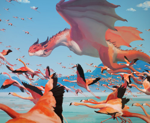 tiger-in-the-flightdeck:purpleweredragon:dragonspiritblog:Art by  KK Zhang [ID: A realistic dig