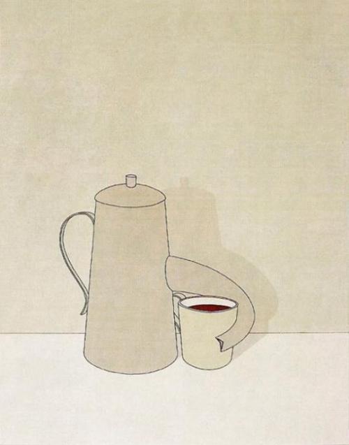 Coffee Pot and Cup    -     Jeroen Henneman, 1972.Dutch,b,1943-Screen print,74 x 56 cm.