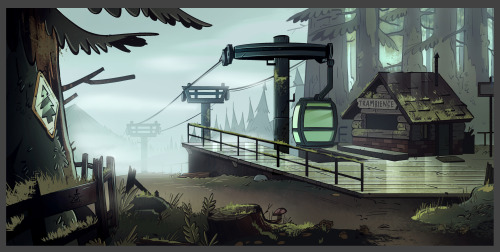 hjmichelle:Backgrounds that I worked on for tonight’s episode on Gravity Falls ‘Roadside Attractio