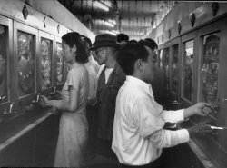 emigrejukebox:  Margaret Bourke-White: Pachinko parlor, Japan, 1952