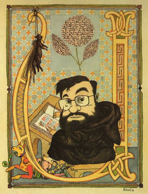 decadentiacoprofaga:Umberto Eco portrayed by Tullio Pericoli. Source. 