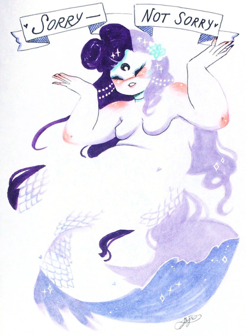 jijidraws:♡ MERMAY! Part 2 ♡I had a great time exploring negative shapes this Mermay. All originals are up for sale on my new site:♡ JIJI.storenvy.com ♡