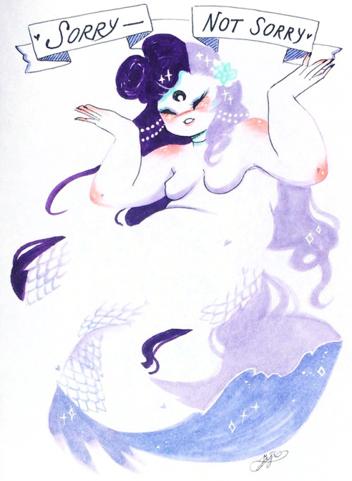 jijidraws:♡ MERMAY! Part 2 ♡I had a great time exploring negative shapes this Mermay. All originals 