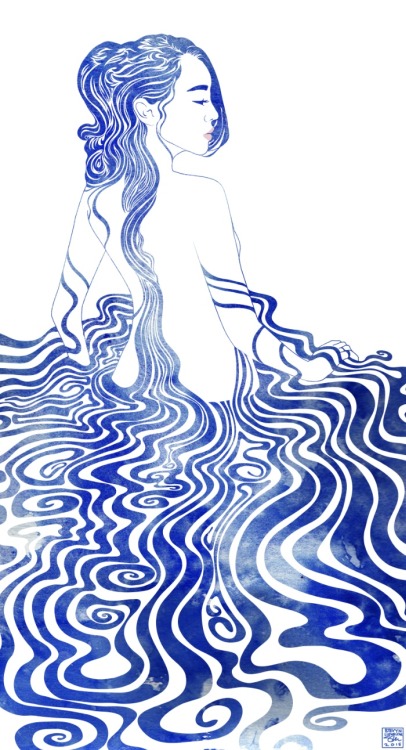 Stevyn Llewellyn aka Sirenarts (American, based Portland, OR, USA) - Water Nymph XV, 2015  Digital A