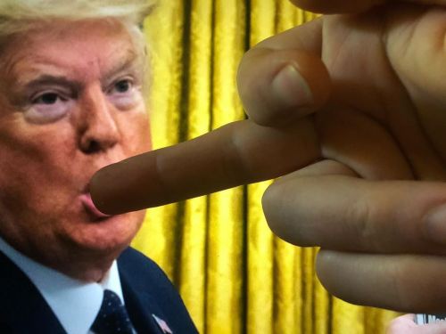 Ty flips off Dump every day for 4 years. #resist #maga #freespeech #executiveorder #nojusticenopeace