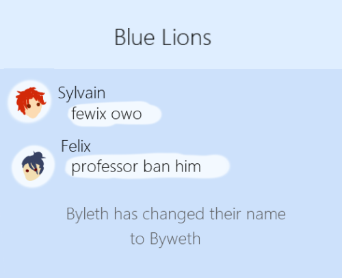 mochibellmayor:Blue Lions group chats