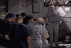gifsboom:  Rookie celebrates first home run by himself. [video]