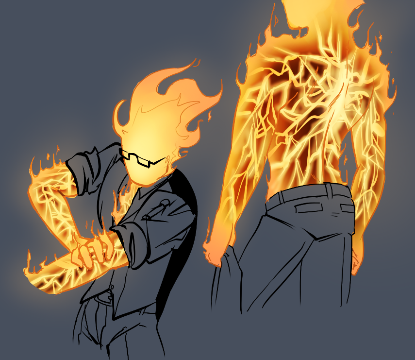 pokerharem:  Grillbz!So I saw this and I’d never drawn Grillby before, but this