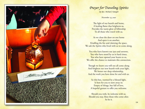 Prayer for Traveling SpiritsThe light of our hearth and home,A healing flame that brightens us,Provi