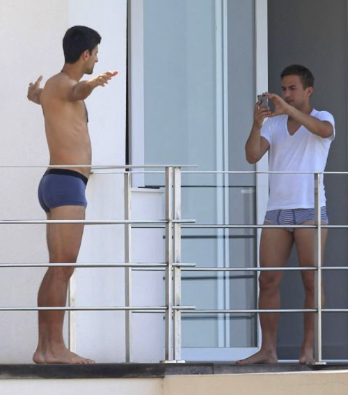 famousmaleexposed:  Novak Djokovic bulging in undies!Follow me for more Naked Male Celebs!http://famousmaleexposed.tumblr.com/