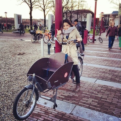 instabicycle:  Via @diametre: i can give u free ride (; #amsterdam #bicycle #sdvacation2013 #winter