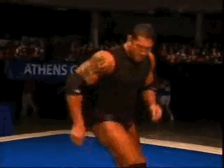 asapterry:  Dave Batista breakdancing on a Summerslam 2004 PPV commercial. 
