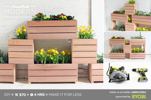 DIY Vertical Garden Planter Tutorial from HomeMade Modern. This DIY does require power tools. Some l