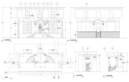 Cad Drawing of Berkley House Exterior.