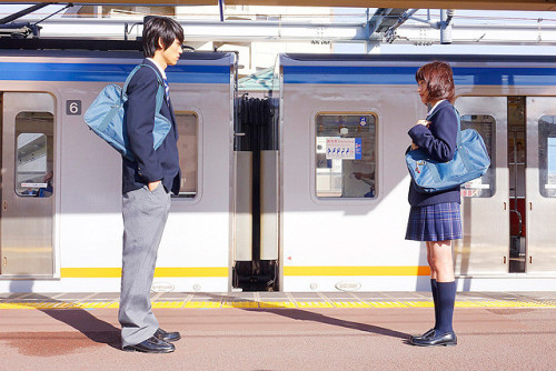 okawashintaro:Sota Fukushi , Kasumi Arimura and Yuki Yamada from Strobe Edge (2015).