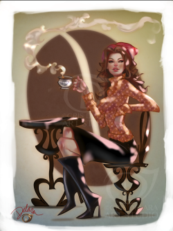 crisdelara:My friends from Tumblr! That’s my “Coffee time Pinup” . I would love to know if you like her! Let  me know your opinion. If u like it, please help me to share it and get more opinions about.