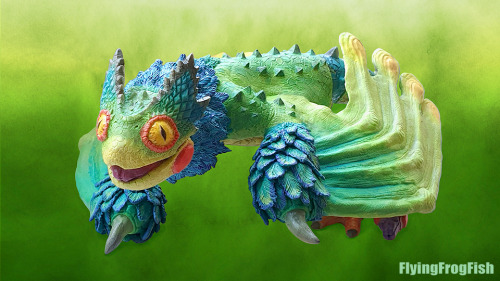 flyingfrogfish:Pukei-Pukei from Monster Hunter!Finally finished the sculpture I’ve been workin